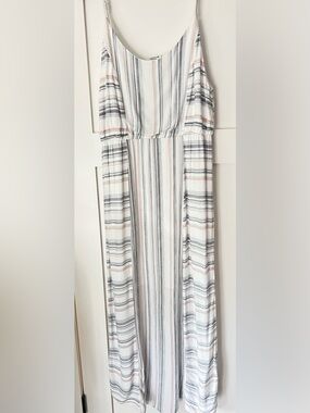 STUDIO B BY BOBEAU | Sleeveless Striped Maxi Dress XL Smocked Waist
